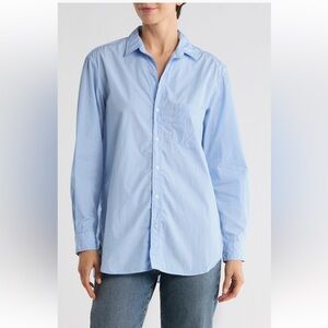 Frank & Eileen Boyfriend Cotton Button-Up‎ Shirt BLUE DOT NEW SZ S